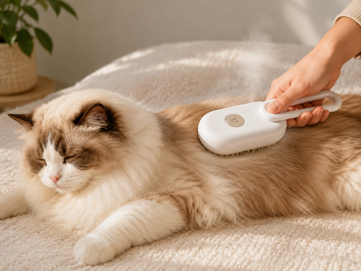 Cepillando un gato con el Cepillo Vapor Nubba