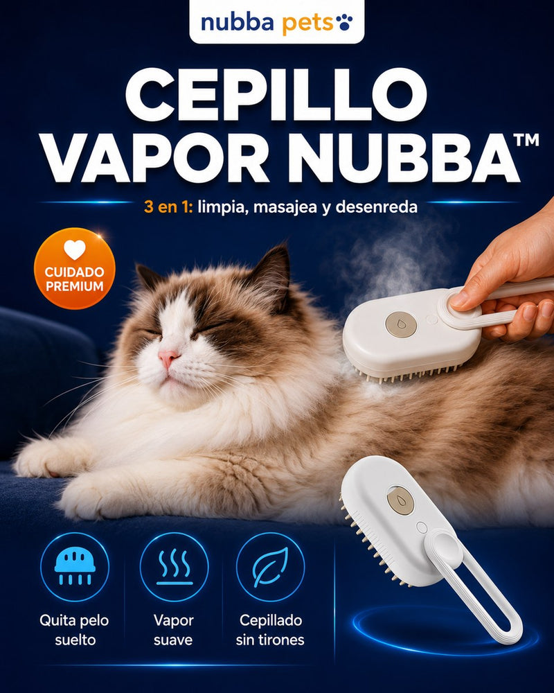 Cepillo Vapor Nubba™ — 3 en 1 para Gatos y Perros
